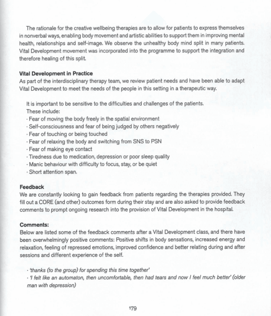 contribution to the book the vital words of the bodyvital development® patricia martello 2